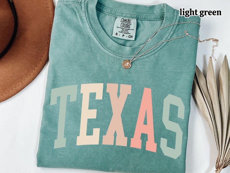 Pastel Texas Shirt, Texas Tshirt, Best Texas Gifts, Womens Texas Shirt, Texas Tee, State Shirts, Comfort Colors® Texas Shirt, State Shirts Light Green