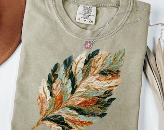 Fall Leaf T-Shirt, Watercolor Fall Leaf Shirt, Comfort Colors®, Autumn Gifts, Thanksgiving Tee Shirt, Fall Tops, Fall Tshirt, Autumn Season