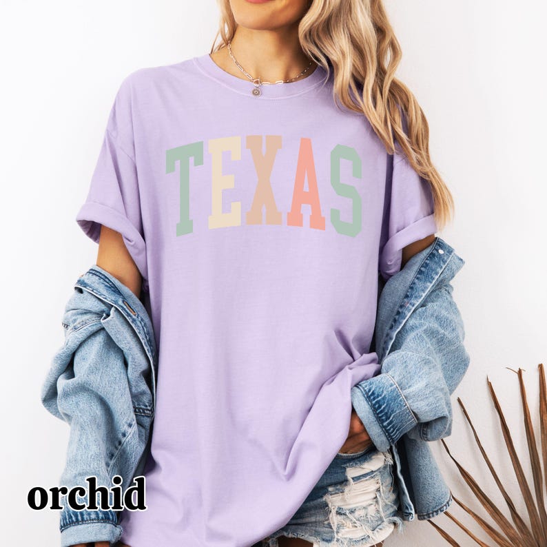 Pastel Texas Shirt, Texas Tshirt, Best Texas Gifts, Womens Texas Shirt, Texas Tee, State Shirts, Comfort Colors® Texas Shirt, State Shirts Orchid