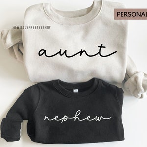 Custom Aunt and Nephew Shirts, Aunt and Me Sweatshirts, Aunt Nephew Shirts, Aunt Nephew Matching, Personalized Mothers Day Gifts for Aunt