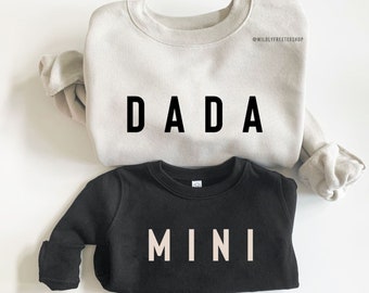 Matching Dada and Mini Sweatshirts, Dada Sweatshirt, Dada and Son Shirts, Best Dad Gifts, Matching Family Sweaters, Fathers Day Gifts