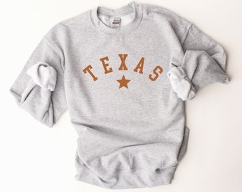 Texas Sweatshirt, Texas Shirt, Texas Sweater, Womens Texas Sweatshirts, Unisex Texas Sweatshirt, Texas Longhorns Sweater, Mens Sweatshirts