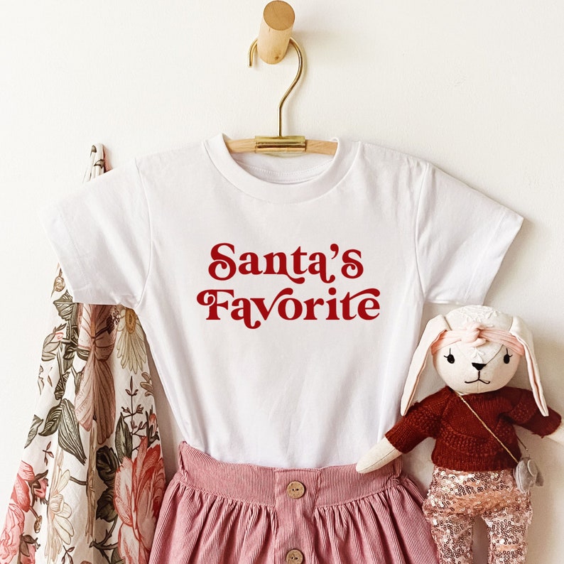 Santas Favorite Kids Christmas Shirt Toddler Girl Christmas Etsy