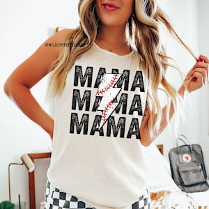 Baseball Mama Tank Top: Comfort Colors® Sports Mom Tee