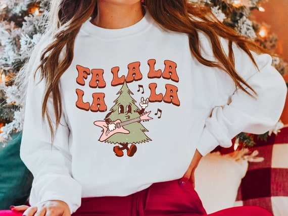 Buy Womens Christmas Shirt Fa La La La La La Christmas Sweater Retro Christmas Sweatshirt Ladies Holiday Sweater Cute Christmas Tree Shirt Online in India Etsy