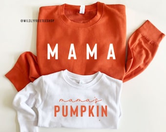 Mama and Mamas Pumpkin Fall Sweatshirts, Matching Family Outfits, Mommy and Me Sweaters, Mom Dada Baby Outfit, Kids Fall Shirt, Thanksgiving