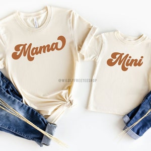 Mama and Mini Shirts, Retro Mama Shirt, Mommy and Me Shirts, New Mom Gifts, Matching Shirts, Mother Baby Outfit, Shirts for Moms, Boho Tees