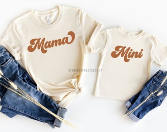 Mama and Mini Shirts, Retro Mama Shirt, Mommy and Me Shirts, New Mom Gifts, Matching Shirts, Mother Baby Shirts for Moms, Girl Mom, Boho Tee