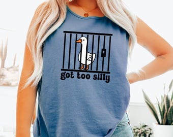 Lustiges Gans Grafik Tank Top: Comfort Colors® Oversized Fit - Sommer Shirt