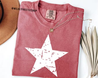 Distressed Star T-Shirt: Patriotic USA Grunge Comfort Colors® Tee