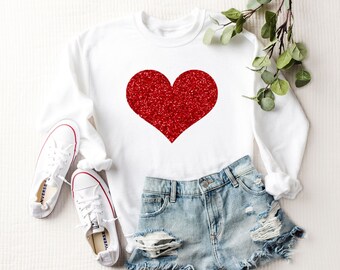 Sudadera con corazón rojo brillante para San Valentín