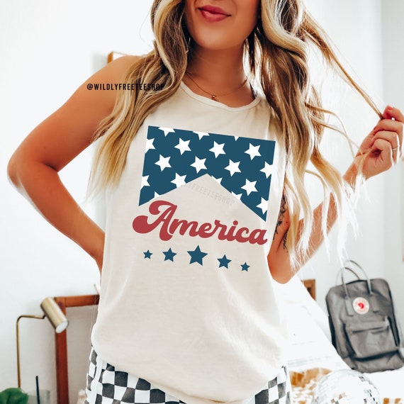 Comfort Colors® America Tank Top: Oversized Patriotic 4th of July Tee