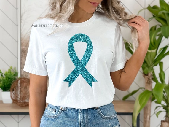 Ovarian Cancer Awareness Teal Ribbon Shirt Ovarian Cancer Awareness Teal Ribbon Shirt