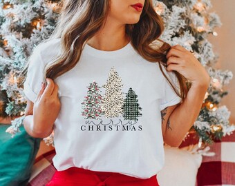 NEWKA Merry Christmas T-Shirt For Women - Cute Snowman & Christmas Trees Design, Holiday Tee - View #9