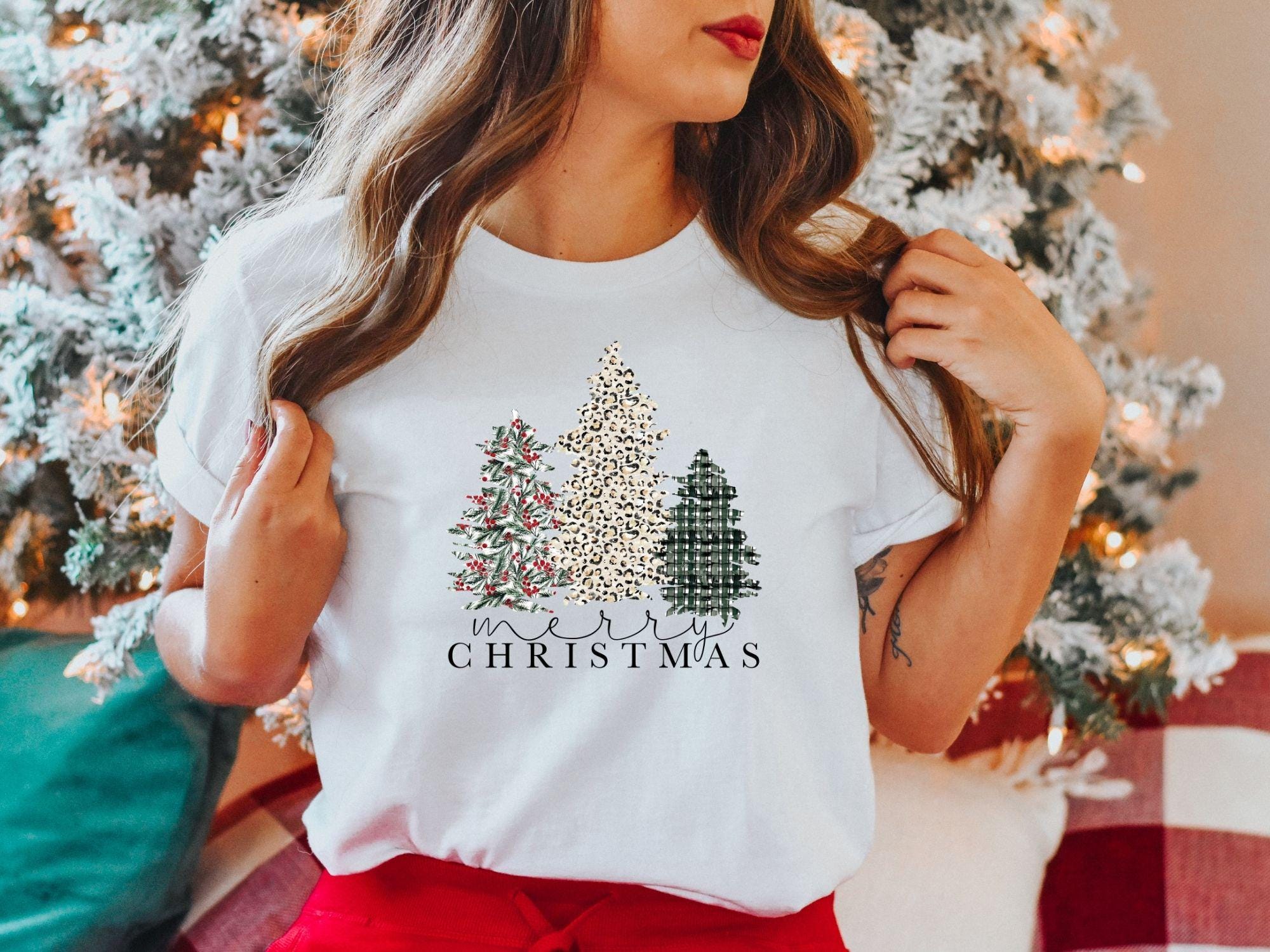 MNLYBABY Christmas Sweatshirt Women Christmas Tree Sweatshirt Funny Xmas Vacation Holiday Shirt - View #9