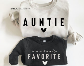 Personalized Auntie and Aunties Favorite Shirts, Auntie Me Sweatshirts, Aunt Sweatshirt, Aunt Niece Shirts, Best Gifts for Aunt, Aunt Nephew