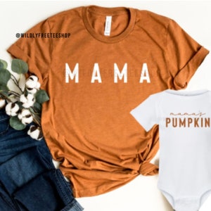 Mama and Mamas Pumpkin Fall Shirts, Fall Mama Shirt, Mom and Me Outfits, Mommy and Me Shirts, Kids Fall Shirt, Family Thanksgiving Shirts,