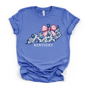 Womens Kentucky Shirt, Cute Kentucky TShirt, Blue and White Floral Kentucky Shirt, Kentucky Gifts, Game Day, Southern Shirts, State TShirts