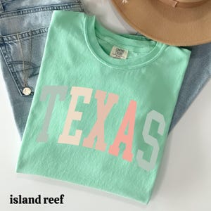 Pastel Texas Shirt, Texas Tshirt, Best Texas Gifts, Womens Texas Shirt, Texas Tee, State Shirts, Comfort Colors® Texas Shirt, State Shirts Island Reef