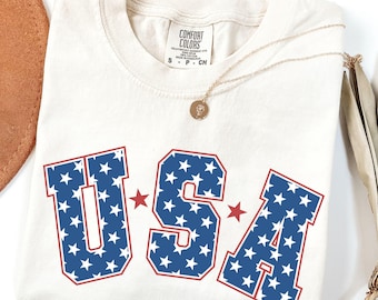 T-shirt Retro USA Comfort Colors® : T-shirt patriotique du 4 juillet
