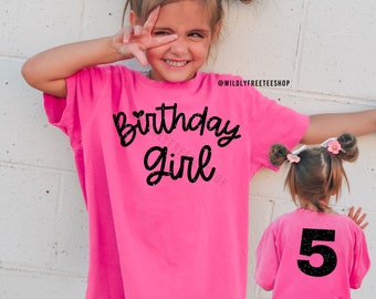 Kids 5th Birthday Girl Pink Five And Fabulous T-Shirt Kids 5th Birthday Girl Pink Five And Fabulous T-Shirt