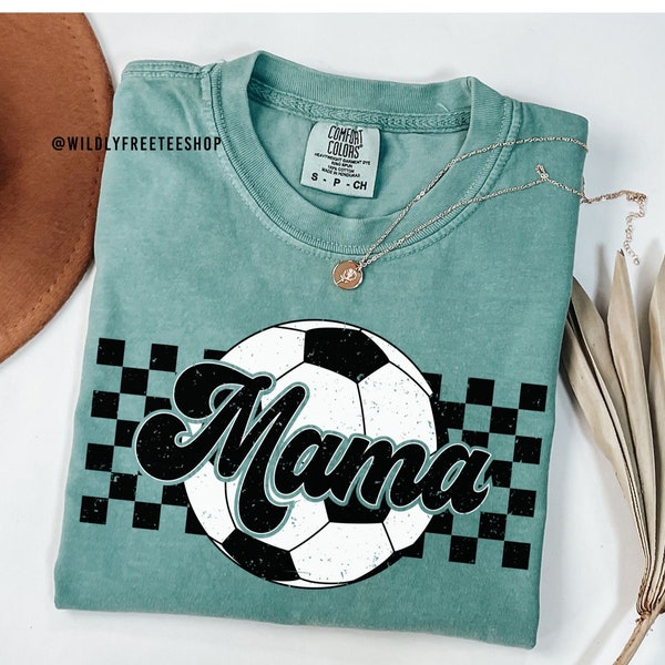 Retro Checkered Soccer Mama Shirt, Soccer Game Shirt, Soccer Season Shirt, Soccer Mom Tshirt, Soccer Ball Shirt, Soccer Mama shirt, Mom Tees