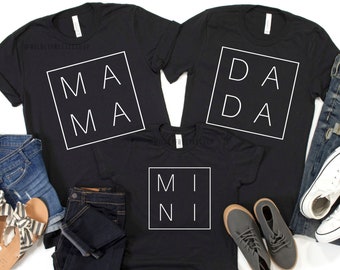 Matching Mama and Mini Shirts, Mama and Mini Square Box T-shirts, Mother and Daughter Tshirts, Mini Baby Girl Bodysuit, Toddler Girl Tees