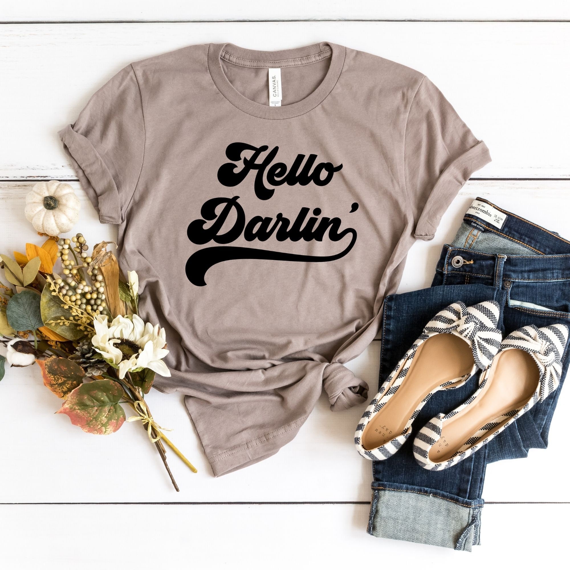Hallo Darlin Shirt Womens Darling Tshirt Retro Hello Darlin Etsy