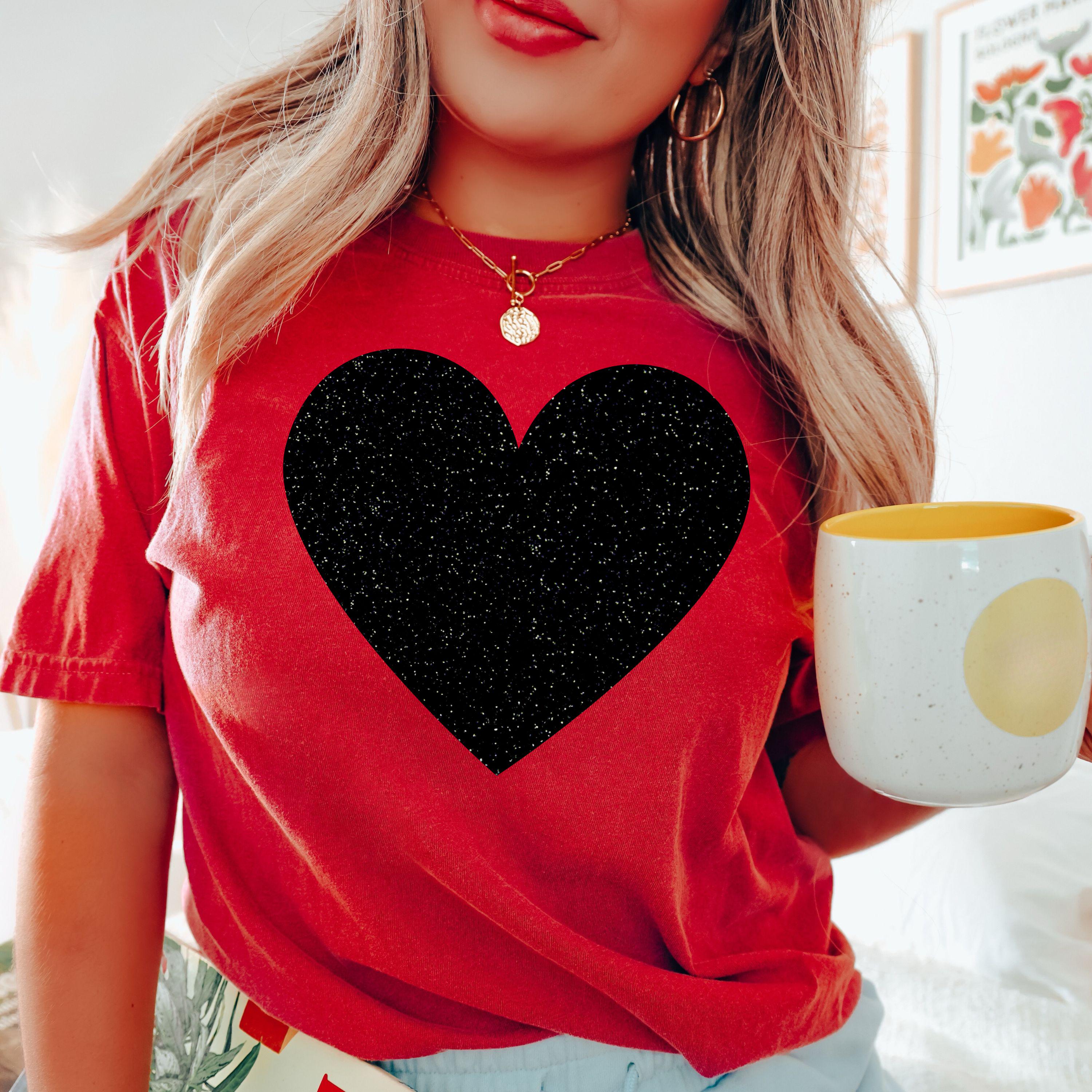 Womens Black Glitter Heart T-shirt: Festival Rave Tee - Etsy