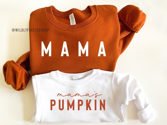 Mama and Mamas Pumpkin Fall Sweatshirts Mommy and Me - Etsy