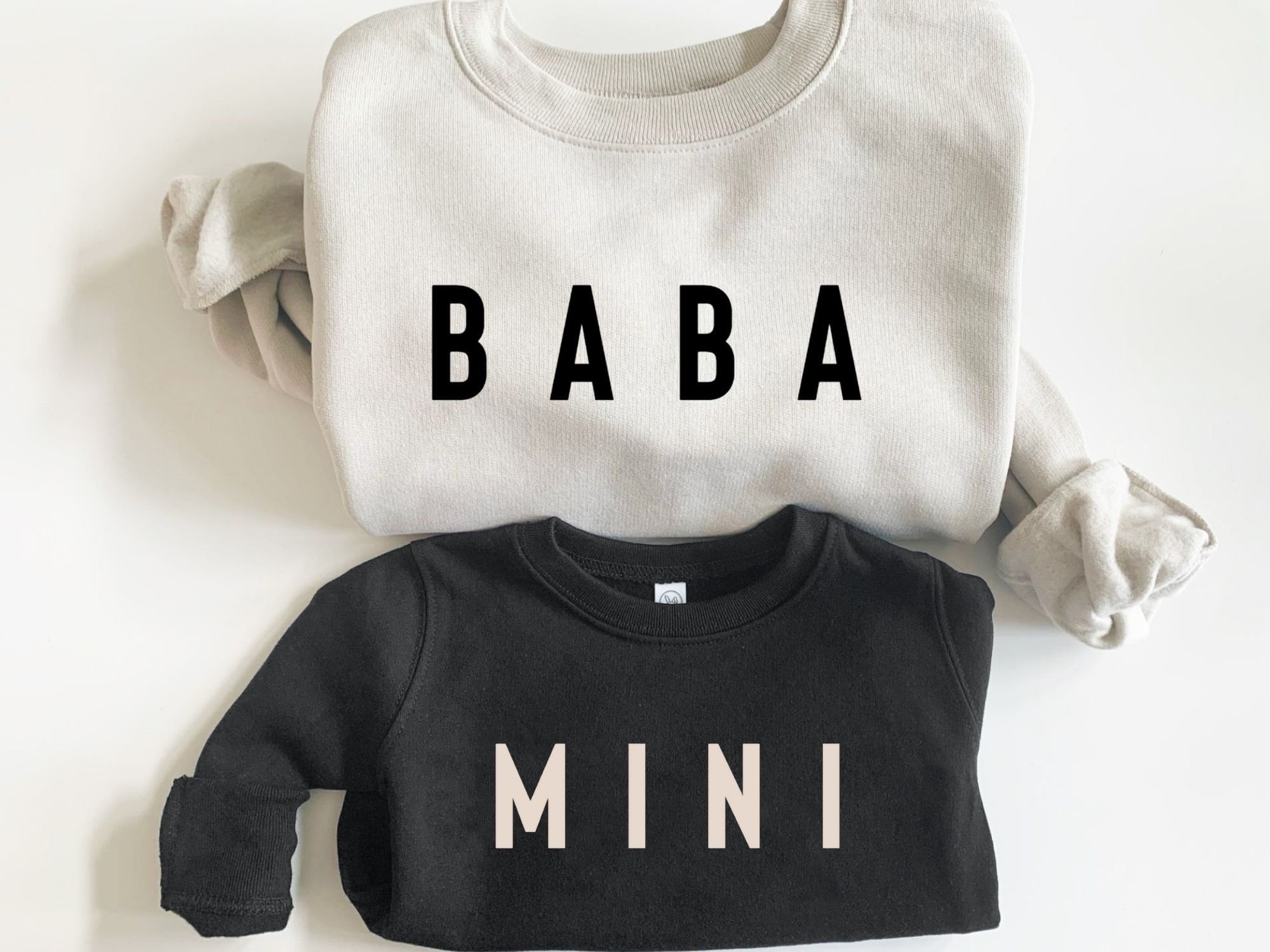 Baba and Mini Sweatshirts, Baba Sweatshirt, Dad and Son Shirts, Best Dad Gifts, Coordinating Dad and Daughter Sweaters, Fathers Day Gifts