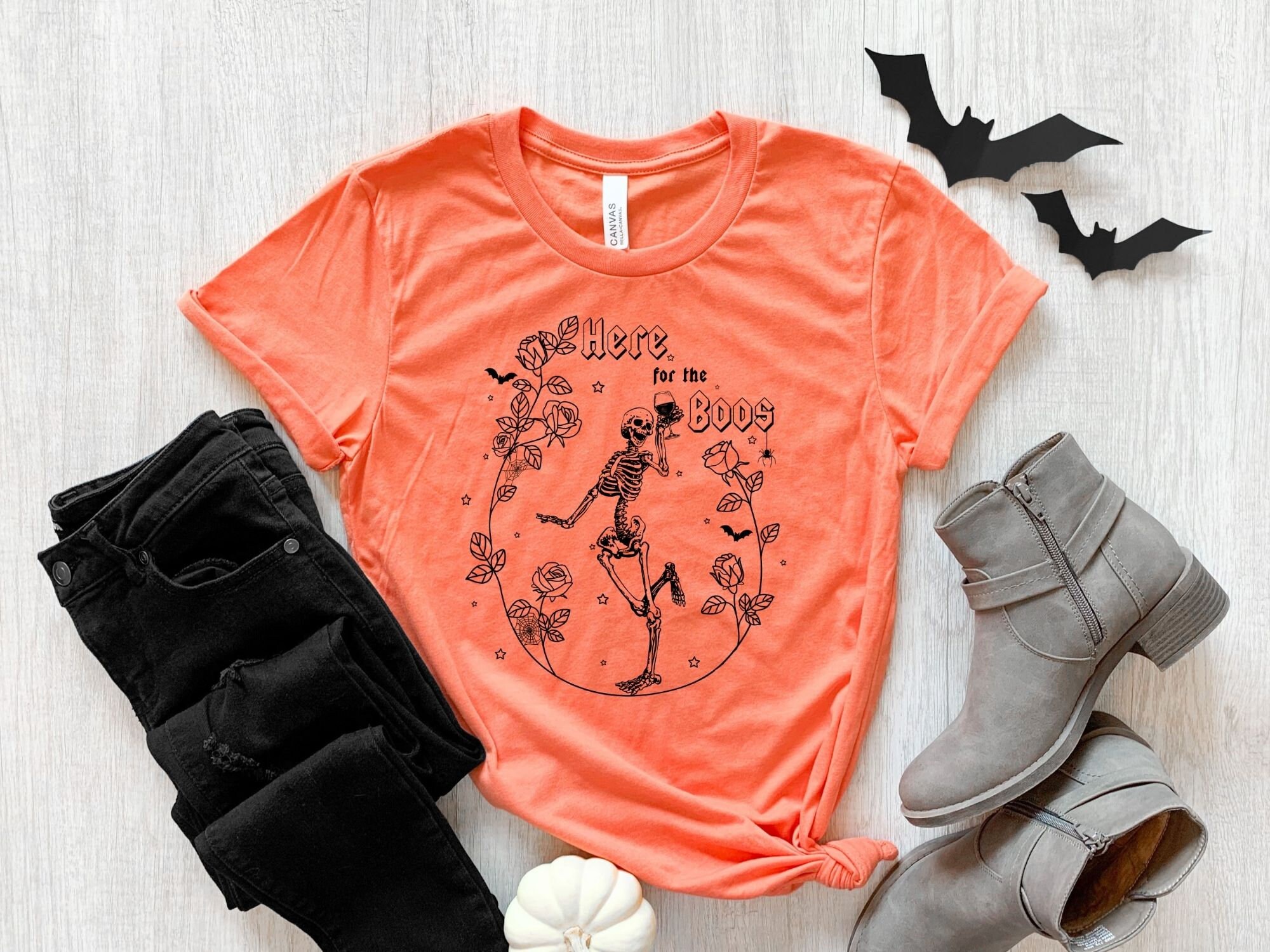 Discover Here for the Boos Halloween Shirt, Womens Halloween Shirts, Funny Halloween Tshirt, Halloween Tees Women, Drinking Skeleton Shirt, Plus Size