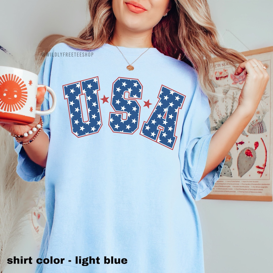 Comfort Colors® USA Shirt, Fourth of July Shirt, Womens July 4th Shirt ...
