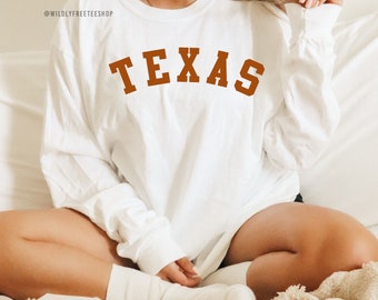 Maglietta a maniche lunghe del Texas, souvenir dello stato di origine, regalo Comfort Colors®, maglietta da uomo del Texas, maglietta da donna del Texas, regali del Texas