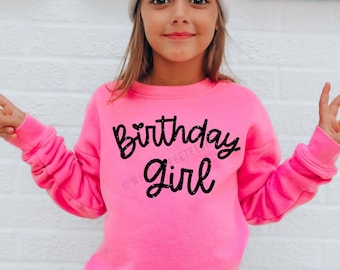 Kinder Glitzer Geburtstagskind Sweatshirt: Glitzer B-Day Shirt