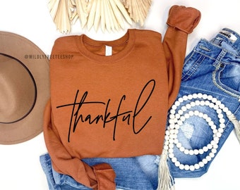 Thankful Sweatshirt, Thanksgiving Crewneck, Thanksgiving Shirts Women, Fall Sweatshirt, Cute Thanksgiving Shirt, Thankful Mom Shirt, Teacher