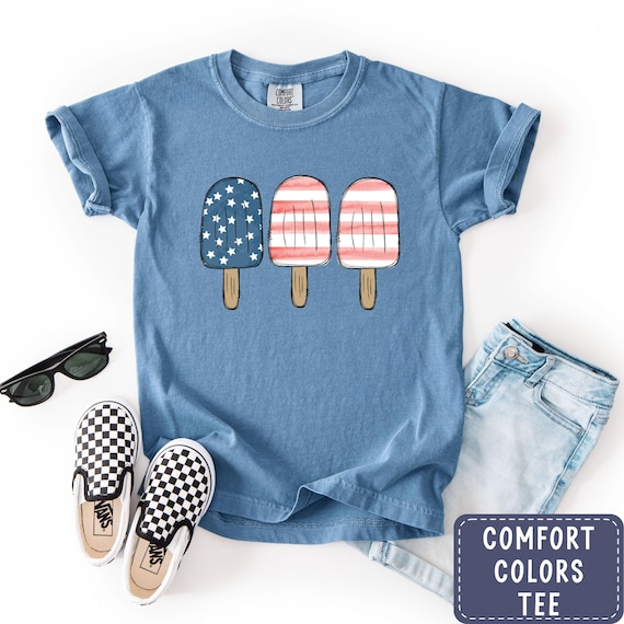 Kids Patriotic Popsicle Comfort Colors® Shirt: July 4th Tee