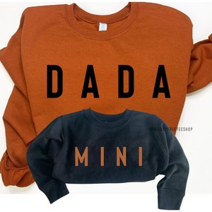 Dada and Mini Fall Sweatshirts, Dada Sweatshirt, Dada and Son Outfits, Best Gift for Dad, Dada and Daughter Sweaters, Matching Family Shirts