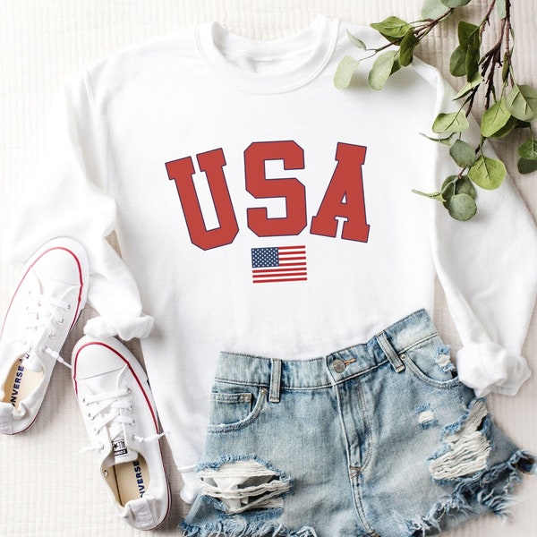 USA Shirt, 4th of July Shirt, American Flag Sweatshirt, America shirt, Flag Shirt, Unisex USA Sweater, Fourth of July Shirt, Patriotic Shirt