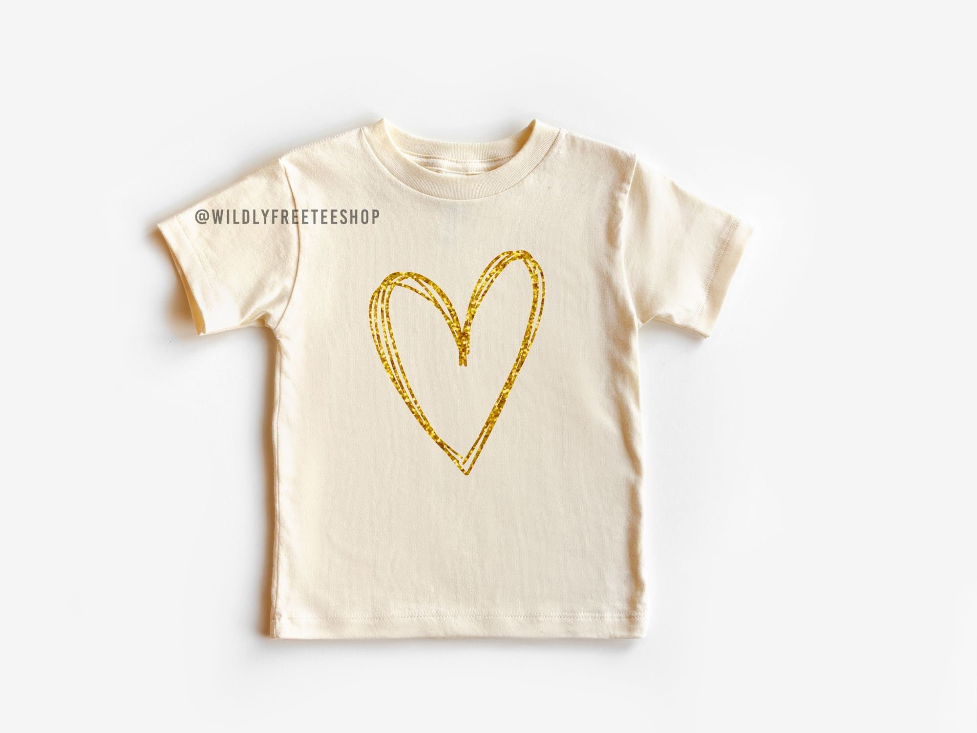 Kids Gold Heart T-shirt: Trendy Back to School Outfit - Etsy