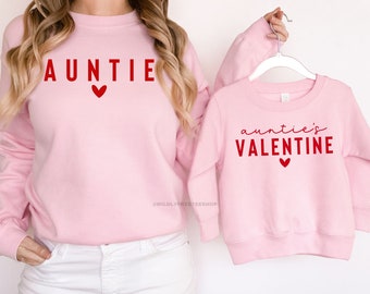Auntie and Auntie's Valentine Sweatshirt, Aunt Niece Valentines Shirts, Matching Family Shirts, New Aunt Gifts, Kids Valentines Day Outfit