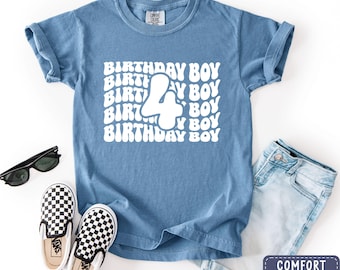 Boys 4th Birthday Shirt, Custom Age Birthday Shirt for Kids, Birthday Boy Tshirt, Kids Birthday Shirt, Comfort Colors® 5th Birthday Shirt