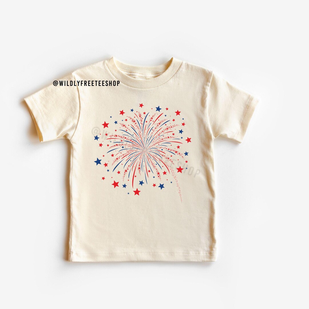 Kids Fireworks Tshirt, 4th of July Toddler Shirt, Trendy Kid Shirt