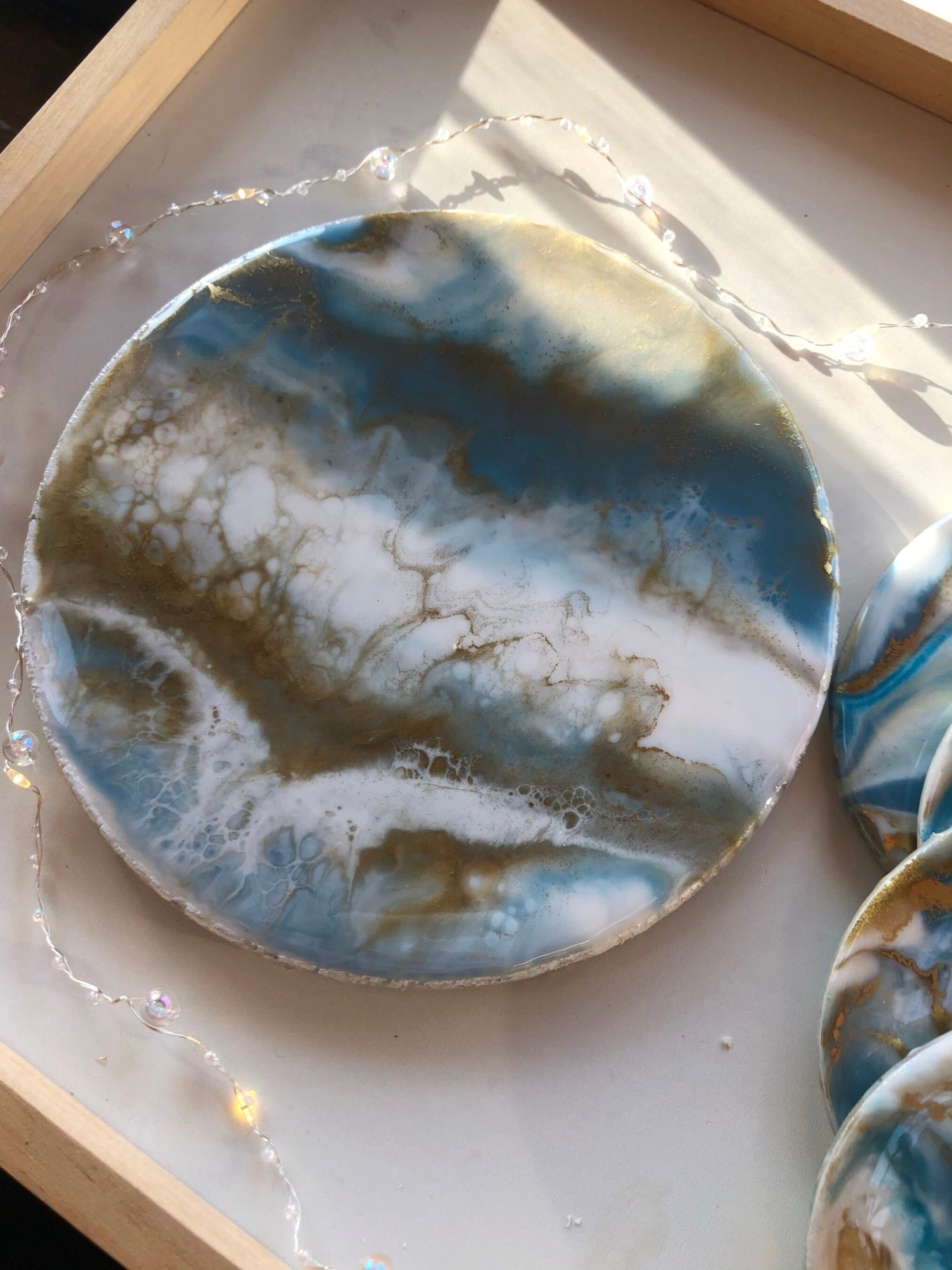 Set of Coasters Resin Epoxy Coasters Geode Coaster Gift Set Etsy