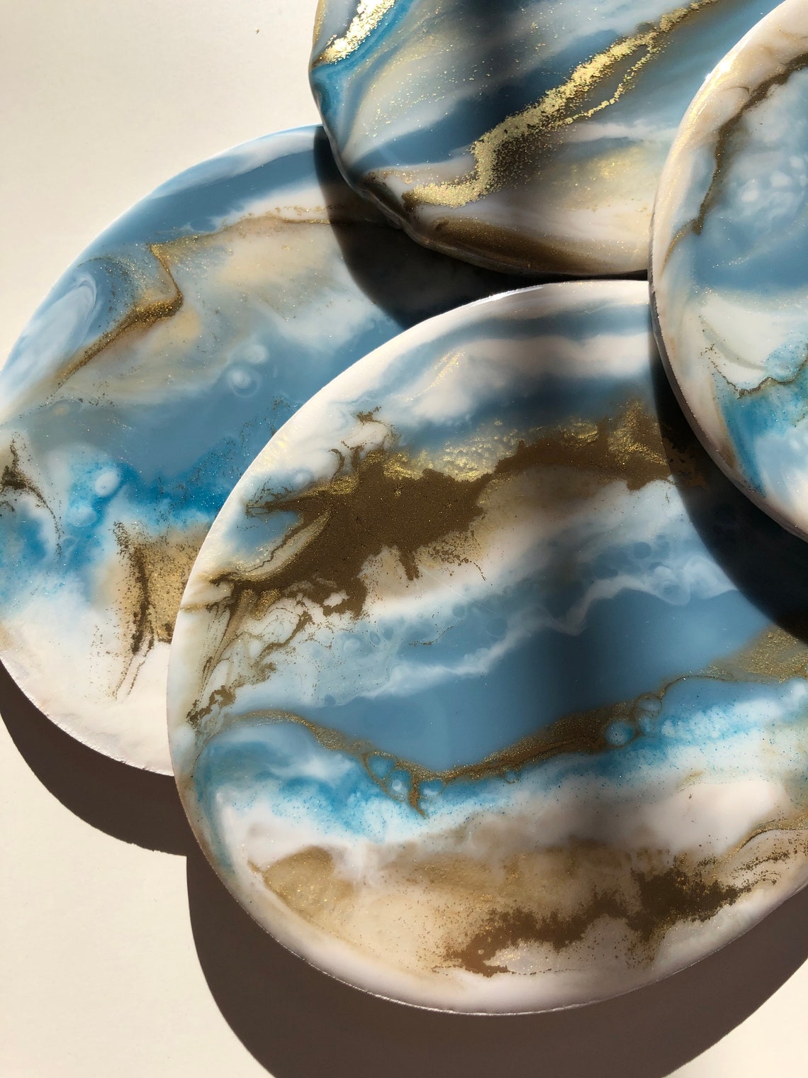 Set of Coasters Resin Epoxy Coasters Geode Coaster Gift Set Etsy