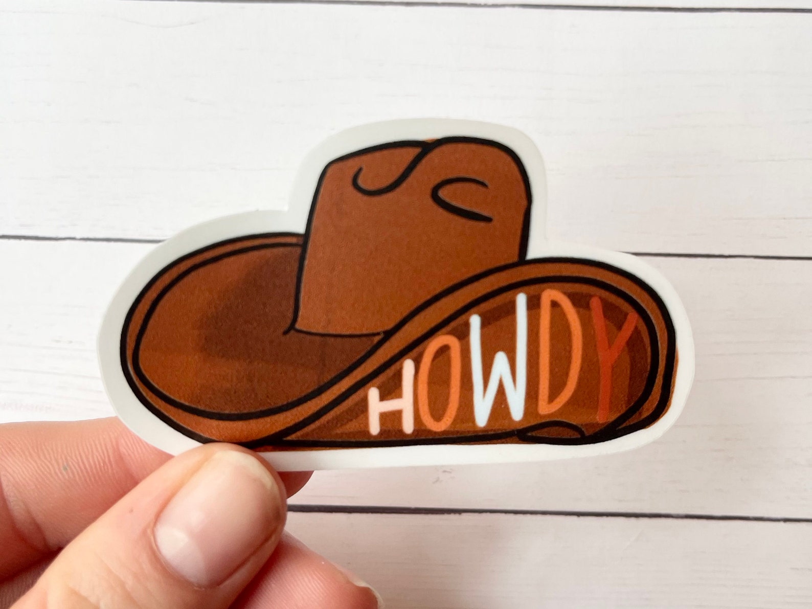 Howdy Cowboy Hat Sticker Cowboy Hat Sticker Nashville Etsy