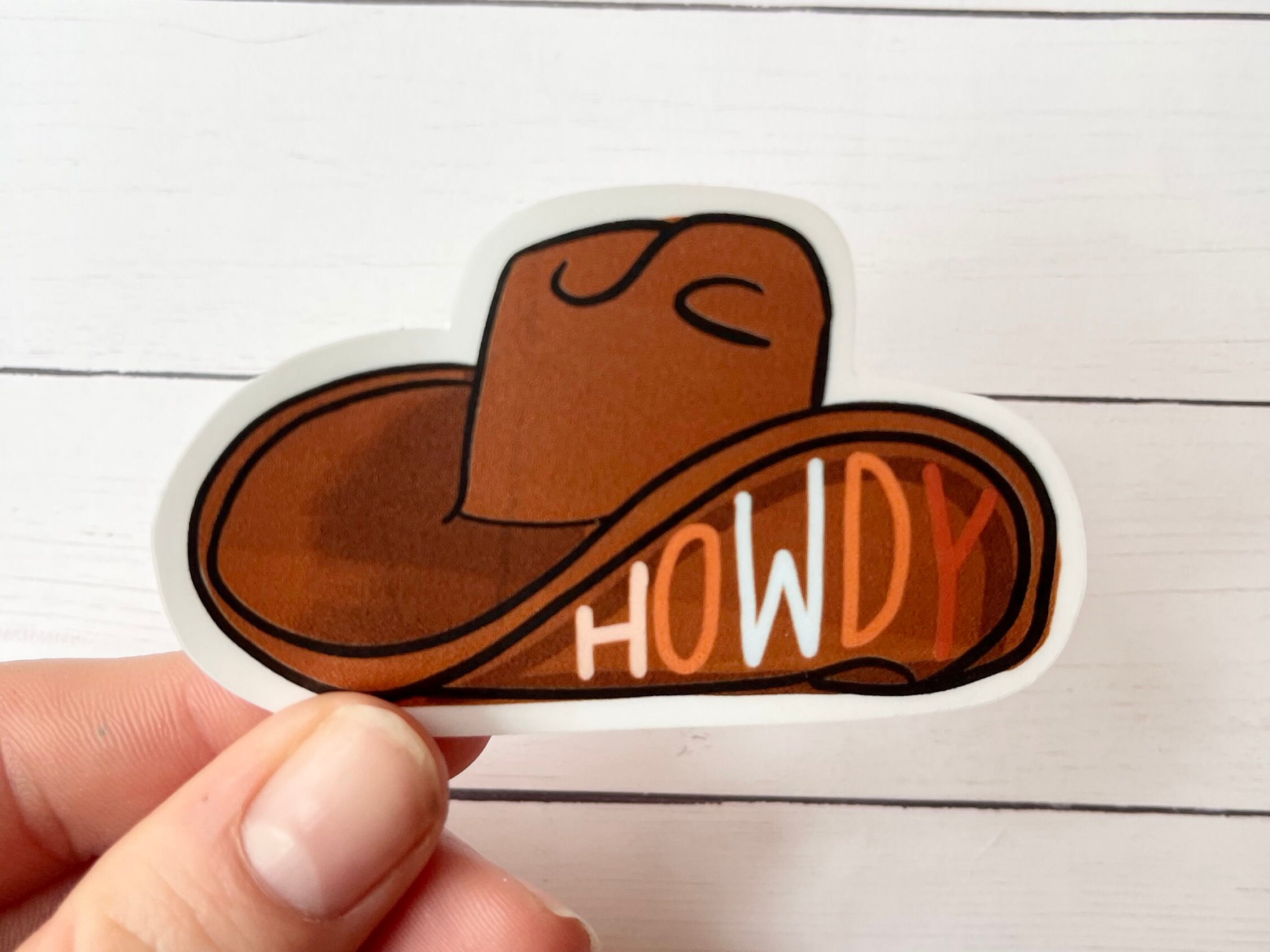 Howdy Cowboy Hat Sticker Cowboy Hat Sticker Nashville Etsy