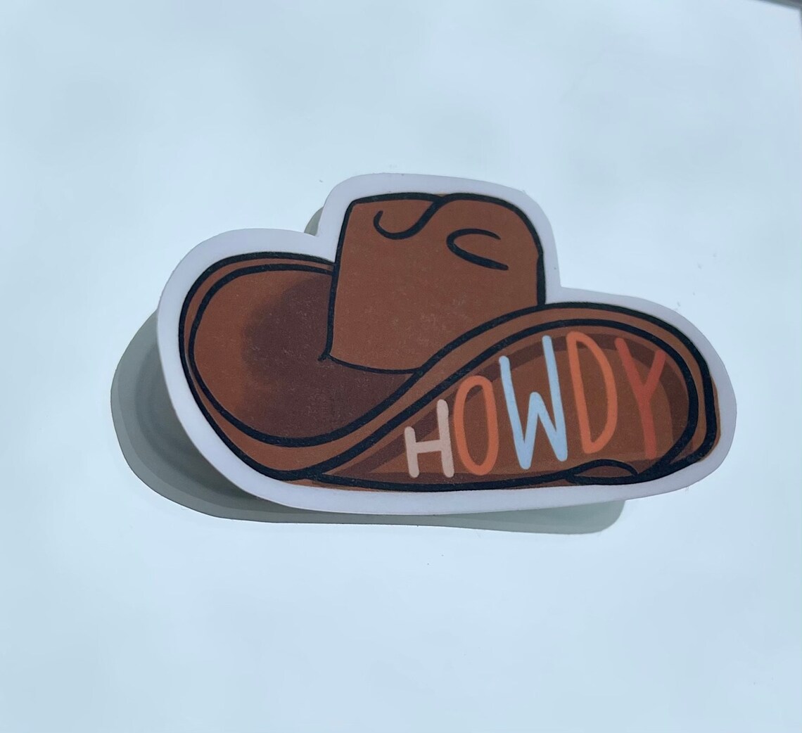 Howdy Cowboy Hat Sticker Cowboy Hat Sticker Nashville Etsy