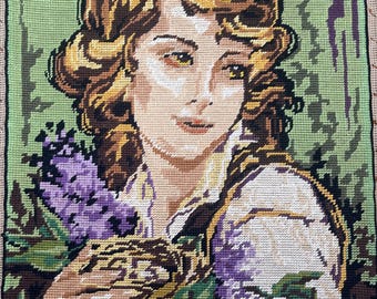 Retrato femenino, retrato francés antiguo, decoración del viejo mundo. (13)