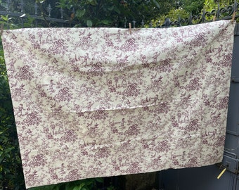 French Toile de Jouy fabric burgundy and cream (54)